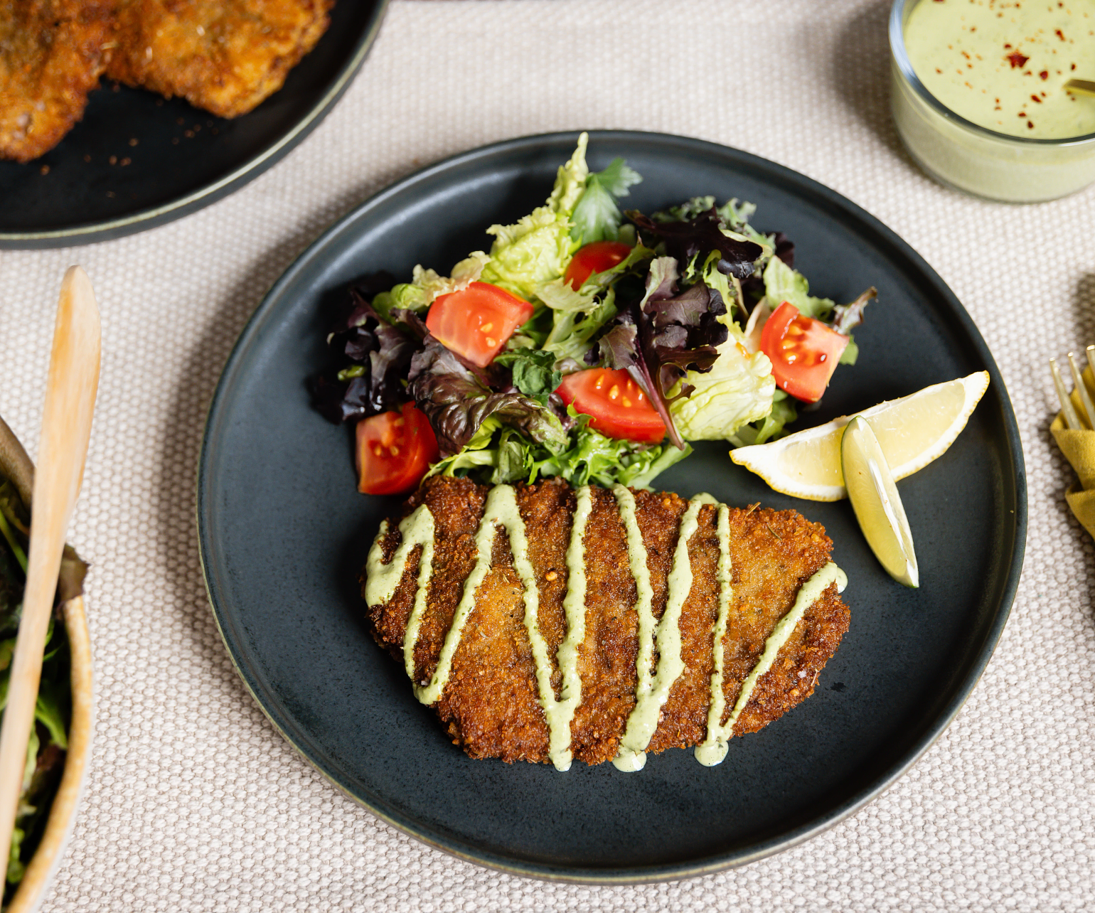 Beef Milanesa with Aji Verde